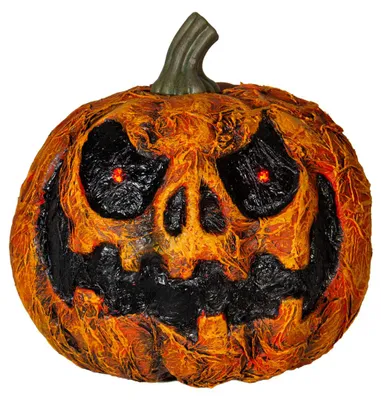 Produktbild von Verfaulter Halloween Kürbis mit roten LED Leuchtaugen 21 cm