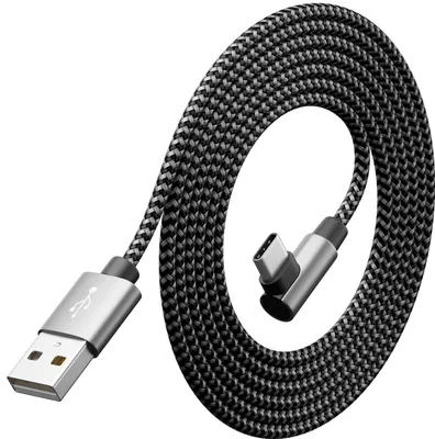 Produktbild von deleyCON 0,5m USB A zu USB C Kabel - USB-C Stecker 90° Gewinkelt - Kurzes 50cm USB-A auf USB-C Ladekabel für iPhone 15 16 Pro Max Samsung S24 S23 S22 Pixel iPad Pro MacBook Air Tablets Switch PS5