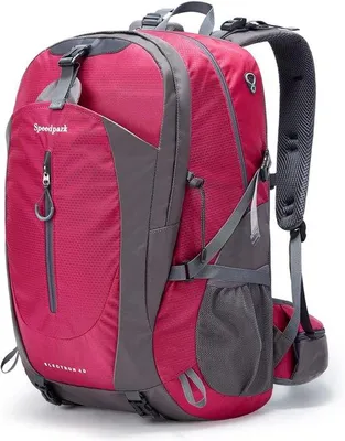Produktbild von Famanu Wanderrucksack 40L - Wasserfest, leicht, für Reisen und Camping, Rosarot