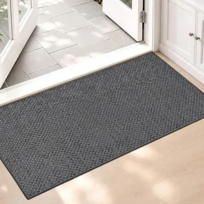 Image de Tapis de sol d'intérieur, 68x150 cm, gris foncé, antidérapant, résistant