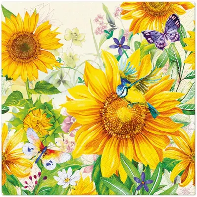 Produktbild von Servietten 33x33 cm - WILD SUNFLOWERS