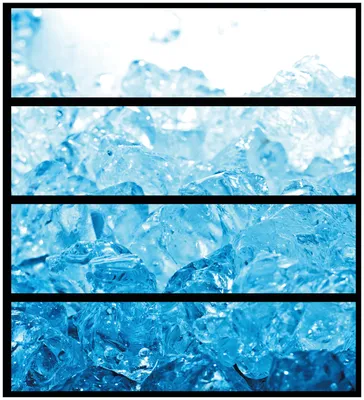 Produktbild von Wallario Möbelfolie / Aufkleber, geeignet für Ikea Malm Kommode mit 4 Schubfächern - Leuchtendes Eis in blau