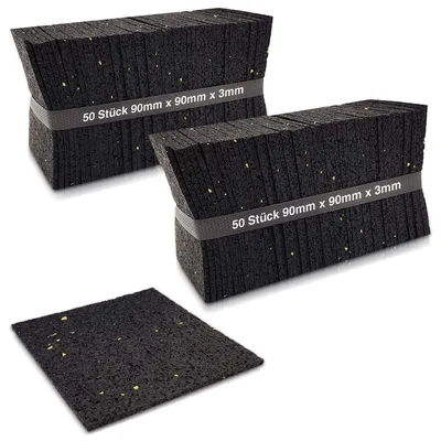 Terrassenpads 3 mm, 90x90 mm, 300 Stück, schwarz