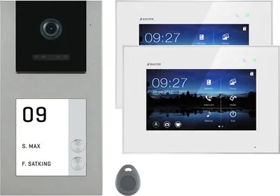 Produktbild von Balter EVO-AP Grau Video Türsprechanlage 7" Touchscreen RFID 2-Draht BUS Set für 2 Familienhaus