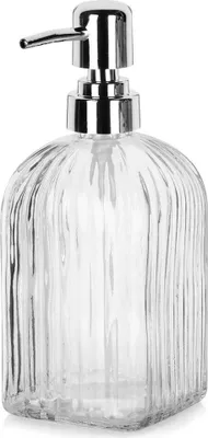 Image de Distributeur de savon liquide ou gel pour salle de bain et cuisine, récipient en verre 550 ml