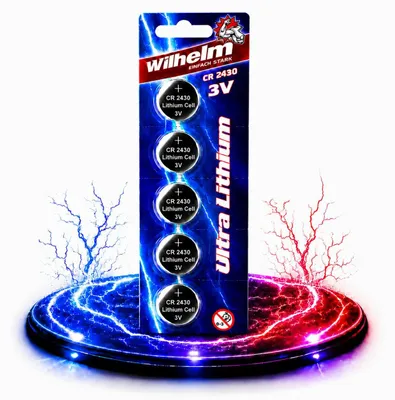 Produktbild von 5 x Wilhelm CR2430 Blister LITHIUM Knopfzellen