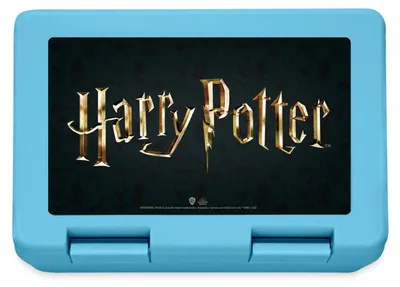 Produktbild von Spreadshirt Harry Potter Filmlogo Gold Brotdose Lunchbox, One size, Saphirblau