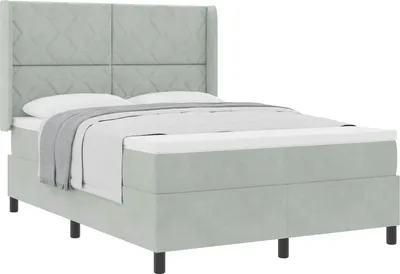 Obrázok produktu pre Posteľ s pružinovým rámom Svetlosivá 140 x 190 cm Zamat