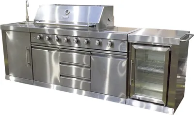 Produktbild von Outdoor Küche Gasgrill BBQ Außenküche Outdoor Garten Kitchen Edelstahl in Silber