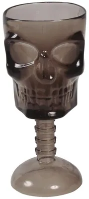 Produktbild von Totenkopf Kelch mit Skelettwirbelsäule als Halloween Geschirr