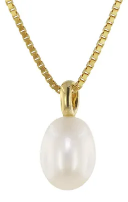 Produktbild von trendor Perlen-Anhänger Gold 333/8kt mit vergoldeter Silberkette 39058-40