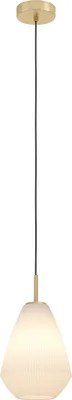 Produktbild von EGLO Hängelampe Caprarola, 1-flammige Pendelleuchte über Esstisch, Esszimmerlampe aus satiniertem Glas und Metall, Hängeleuchte, E27 Fassung, Ø 20 cm