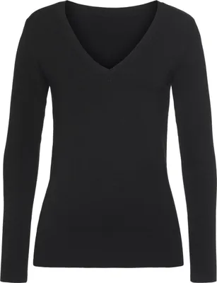 Produktbild von VIVANCE V-Ausschnitt-Pullover schwarz Größe 32/34