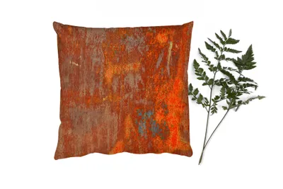 Produktbild von MuchoWow® Zierkissen Sofakissen Wohnzimmer Dekokissen 40x40 cm Rost - Industriell - Stahl - Foto Kissen - Schlafzimmer Dekoration