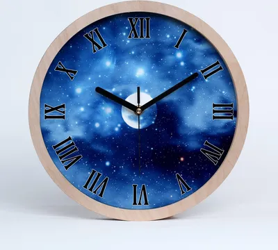 Produktbild von Holzuhr 25fi cm wanduhr - schwarze Spitzen - Vollmond