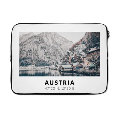 Produktbild von MuchoWow® Laptop Hülle 13 Zoll Österreich - Wasser - Berge - Alpen Laptoptasche - Laptophülle - Sleeve - Rundumschutz