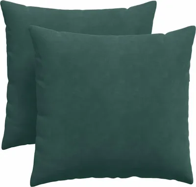 Image de vidaXL Coussins de canapé 2 pièces vert foncé 45 x 45 cm Tissu velours côtelé