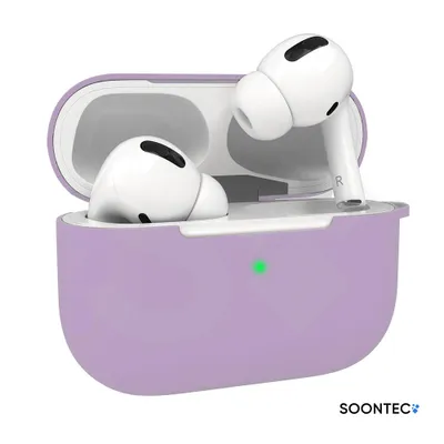 Produktbild von AirPods Pro Hülle Lila SOONTEC Case Silikon Schutzhülle für Apple AirPods Pro