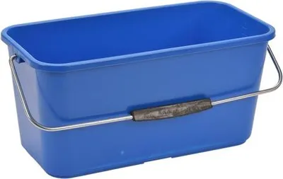 Image de Seau de nettoyage rectangulaire 13L bleu - Finition professionnelle et robuste de qualité pour le nettoyage des vitres et le ménage