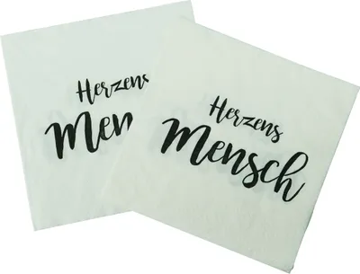 Produktbild von 20er Pack Servietten: Herzensmensch 3-lagig 33x33cm; Tischdeko Party