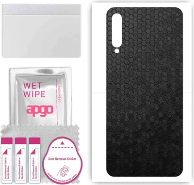 Produktbild von apgo Rückseite Schutzfolie, Skin, kompatibel mit Honor 9X Pro, Hinten Displayschutzfolie aus Vinylfolie, kratzfest, einfache Montage - Schwarze Honigwabe