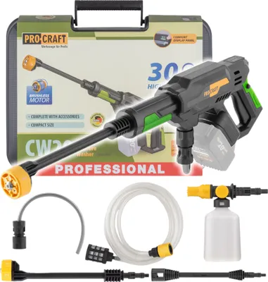 Produktbild von Procraft CW20bb Akku Hochdruckreiniger 20 V 30 bar 180 l/h Brushless + Koffer - ohne Akku, ohne Ladegerät