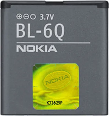 Produktbild von Nokia BL-6Q, Akku, Grau, Lithium Polymer (LiPo), 970 mAh, 3,7 V, Nokia 6700 classic