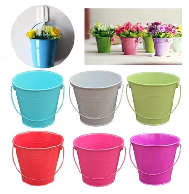 Image de Pots de fleurs 2-en-1, pots suspendus, jardinières, cache-pots muraux, ensemble de 8 couleurs, en fer, pots pour plantes