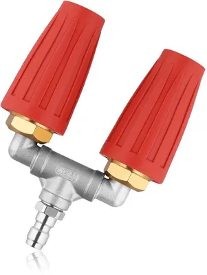 Obrázok produktu pre Vysokotlakový čistič s dvojitou tryskou, turbový čistič s rýchlospojkou 1/4 palca, 4000 PSI, 4–6 GPM, vysokotlakový čistič na záhradu, auto, betón, kameň a vinylové povrchy (oranžový)