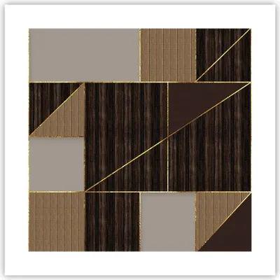 Produktbild von Poster - Poster ohne Rahmen - Rechtecke Quadrate Braun - 40x40 cm - Wand Bild - Wanddeko - Wandbilder - Kunstposter - Wandposter - Bilder - Kunstdruck - Wanddekoration - Wandbild - P2XAC40x40-4610