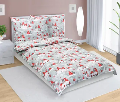 Produktbild von Kinderbettwäsche - Weihnachten - Grau,rot - 140x200, 70x90