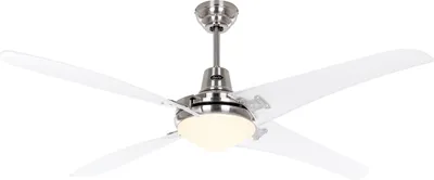 Immagine prodotto di Ventilatore da soffitto con luce e telecomando Mirage Cromo / Trasparente 142 cm