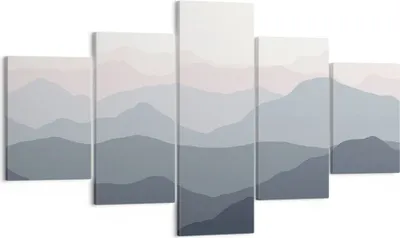 Produktbild von Bild auf Leinwand - Leinwandbild - 5 Teile - Berge Grafiken Buntstift - 125x70cm - Wand Bild - Wanddeko - Wandbilder - Leinwanddruck - Bilder - Wanddekoration - Leinwand bilder - EA125x70-4389