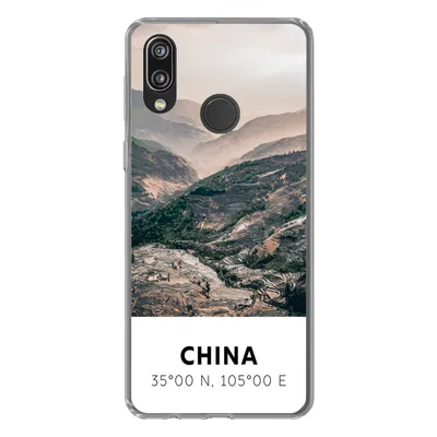 Produktbild von MuchoWow® Handyhülle Schutzhülle Hülle für Huawei P20 Lite (2020) China - Berge - Asien - Sommer Silikon Softcase Handy Hülle - Kartenhalter