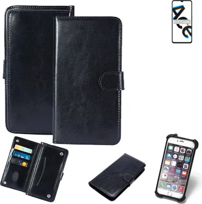 Produktbild von K-S-Trade 360° Hülle kompatibel mit Oppo Reno Ace schwarz Kunstleder Case BookCase WalletCase Kunstlederederhülle Handyhülle, Rundumschutz Bumper