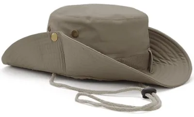 Productafbeelding van Zonnehut, bushut, booniehut, voor heren en dames, met rand, one size, taupe