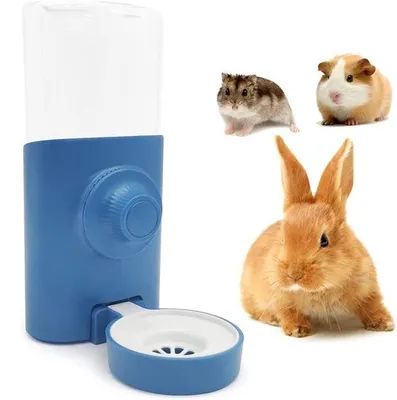 Produktbild von Automatische Blauw Wasserdispenser für kleine Haustiere - 600 ml Wasserbehälter für Käfig - Wassernippel für Kaninchen, Cavia, Chinchilla, Hamster und Katze - 1 Stück
