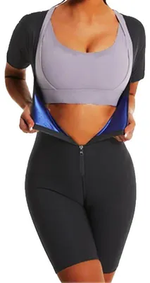 Immagine prodotto di Body modellante, sostegno medio, traspirante e confortevole, blu-nero, XL