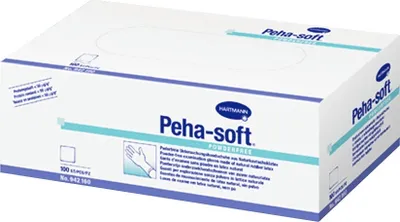 A box of Hartmann Peha-soft powderfree examination gloves.