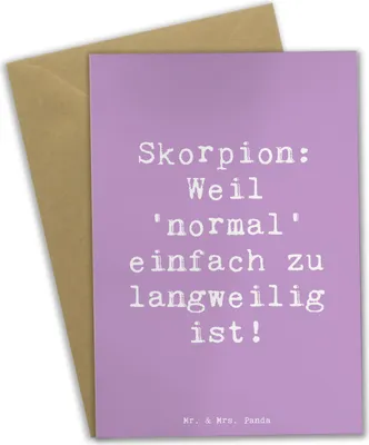 Produktbild von Mr. & Mrs. Panda Grußkarte Spruch Skorpion Unikat - Lavendeltraum - Geschenk, Geschenke Sternzeichen, einladungskarten, osterkarten, weihnachtskarten, hochzeitskarten