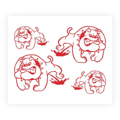 Obrázok produktu pre Nálepka Bulldog Pipi červená 14 x 16 cm