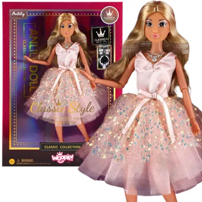 Obrázok produktu pre WOOPIE ROYAL, bábika Lily, 30 cm, dlhé blond vlasy, ružové šaty, šperky