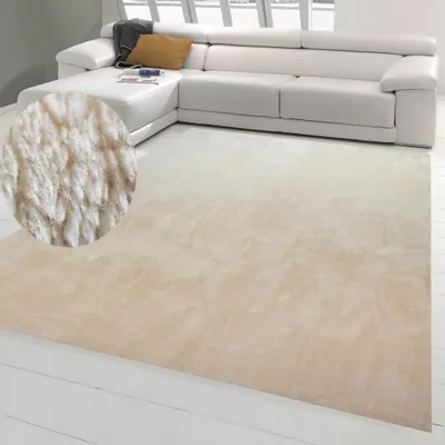 Immagine prodotto di Tappeto Shaggy soggiorno morbido a pelo alto e lungo flokati bagno lavabile in beige dimensioni - 300 x 400 cm