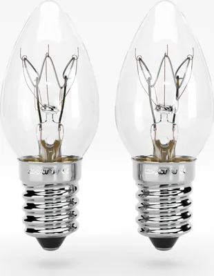 Produktbild von ABSINA 2x Ersatz Glühbirne 7W E14 - Ersatzbirne für Orientierungslicht, Salzlampe, Nähmaschine, Vitrine - Ersatzlampe