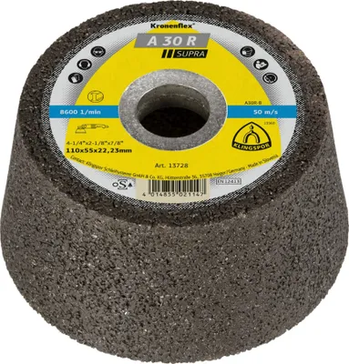 Produktbild von Klingspor A 30 R Schleiftopf, 110 x 55 x 22,23 mm gekröpft 6 Stk