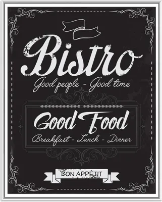 Produktbild von Wallario Wandbild Bistro-Design in schwarz-weiß, Größe: 40,30 x 50,30 cm, Poster mit weißem Aluminiumrahmen