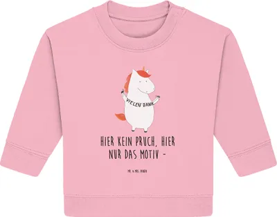 Produktbild von Mr. & Mrs. Panda Organic Baby Pullover Einhorn Dankeschön 12. - 18. Monat - Baumwolle Pink - Geschenk, Vielen Dank, Unicorn, Einhörner, Bullover, Danke, Danksagung