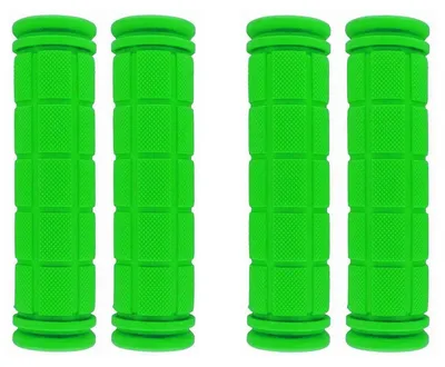 Zdjęcie produktu dla Rękojeści do roweru, antypoślizgowe, miękka guma, 2 sztuki, zielone, 115 mm