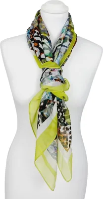 Produktbild von TINITEX Seidentuch Halstuch Floralprint Afrolilien Seide 110x110 cm