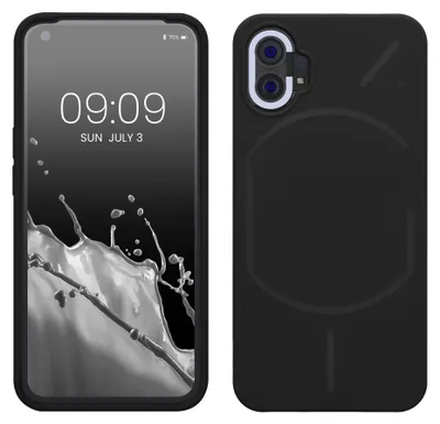 Produktbild von kwmobile Handyhülle für Nothing Phone (1) Hülle - Case Silikon - Kabelloses Laden - Schutzhülle Cover in Schwarz